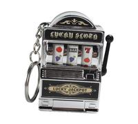 KiBcsLic Mini Spielautomat Schlüsselanhänger Charm Fruit Machine Slot Anhänger Mini Arcade Spiel Spielzeug für Mädchen, Silber