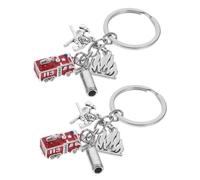 KICHOUSE 2 Stück pack Feuerwehr Schlüsselanhänger aus Zinklegierung mit Robustem Ring Realistisches Design als Geschenk für Feuerwehrmann Geburtstagsfeier oder Feuerwehrparty