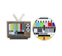 KICHOUSE 2stücke Kreative Retro Tv kanäle Brosche Kleine Bunte Anstecknadeln für Dekoration und Geschenk Modische Cartoon Emaille Pins Langlebige Auffällige Schmuckaccessoires
