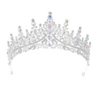 KICHOUSE Geburtstagskrone für Erwachsene Frauen Strass Diadem Tiara Krone für Party und Cosplay Braut Haarschmuck Stirnband Prinzessin Stil Barock 6.30X6.10X2.76In