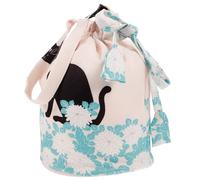 KICHOUSE Leichte Beuteltasche mit Kordelzug aus Stoff in Beige Modische Damen Handytasche mit Feiner Verarbeitung für Alltag und Freizeit