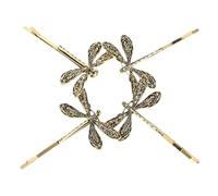 KICHOUSE Libellen Haarspangen aus Metall 4 Stück Vintage Haarklammern für Ponyfrisuren und Hochsteckfrisuren Damen Haarschmuck