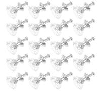 KICHOUSE Schrankknopf 20 Stück Silberne Zuggriffe 19mm Kunststoff für Kommoden Schubladen Kinderzimmer Möbel