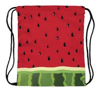 Kichvoe Leichter Rucksack in Wassermelonen Design aus Oxford Stoff mit Kordelzug mit Komfortablem Tragegurt für Sommeratmosphäre für Outdoor Aktivitäten und Yoga