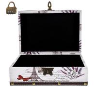 Kichvoe Vintage Holzschmuckkästchen Mit Schloss Holzaufbewahrungsbox Für Schmuck Und Uhren 9.1X6.5X3.7 Zoll Retro Schatztruhe Für Zuhause Und Büro