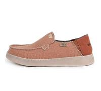 Kickback Barbeach Canvas Herren Slip On Loafers - Leichte Canvas Slip in Schuhe - mit Leder gefüttert Memory Foam Einlegesohlen - Herren Casual Slip auf Sommerschuhe - Farbe Rust - Größe EU42
