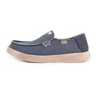 Kickback Barbeach Canvas Herren Slip On Loafers - Leichte Canvas Slip in Schuhe - mit Leder gefüttert Memory Foam Einlegesohlen - Herren Casual Slip auf Sommerschuhe - Farbe Deep Navy - Größe EU43