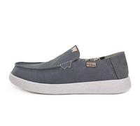 Kickback Barbeach Canvas Herren Slip On Loafers - Leichte Canvas Slip in Schuhe - mit Leder gefüttert Memory Foam Einlegesohlen - Herren Casual Slip auf Sommerschuhe - Farbe Blau Grau - Größe EU41