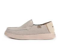 Kickback Barbeach Canvas Herren Slip On Loafers - Leichte Canvas Slip in Schuhe - mit Leder gefüttert Memory Foam Einlegesohlen - Herren Casual Slip auf Sommerschuhe - Farbe Off White - Größe EU41