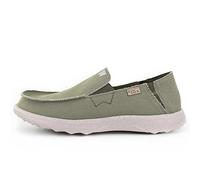 Kickback Couch 2.0 - Herren Slip-On Canvas Loafers - Leichte Freizeitschuhe mit All-Day Comfort - Farbe Khaki Grün - Größe EU46