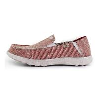 Kickback Couch Classic Herren Slip-On Loafer aus Canvas - Leichte lässige Sommer-, Reise- und Strandschuhe mit Rutschfester Sohle und bequemem Sitz für ganztägigen Komfort - Oat Red, EU 42