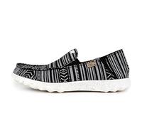 Kickback Couch Classic Herren Slip-On Loafer aus Canvas - Leichte lässige Sommer-, Reise- und Strandschuhe mit Rutschfester Sohle und bequemem Sitz für ganztägigen Komfort - Black Stripe, EU 44