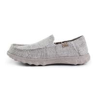 Kickback Couch Classic Herren Slip-On Loafer aus Canvas - Leichte lässige Sommer-, Reise- und Strandschuhe mit Rutschfester Sohle und bequemem Sitz für ganztägigen Komfort - Oat Grey, EU 42