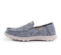 Kickback Couch Classic Herren Slip-On Loafer aus Canvas - Leichte lässige Sommer-, Reise- und Strandschuhe mit Rutschfester Sohle und bequemem Sitz für ganztägigen Komfort - Blue Grey, EU 40