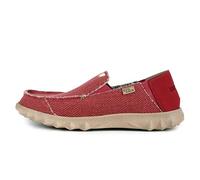 Kickback Couch Classic Herren Slip-On Loafer aus Canvas - Leichte lässige Sommer-, Reise- und Strandschuhe mit Rutschfester Sohle und bequemem Sitz für ganztägigen Komfort - Mid Red, EU 41