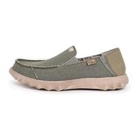 Kickback Couch Classic Herren Slip-On Loafer aus Canvas - Leichte lässige Sommer-, Reise- und Strandschuhe mit Rutschfester Sohle und bequemem Sitz für ganztägigen Komfort - Khaki, EU 46