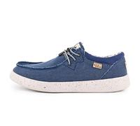 Kickback Haven Herren Slip-On Loafer im Sneaker Stil - Casual Schuhe aus Canvas mit elastischen Schnürsenkeln - Bequem und stilvoll für den Sommeralltag - Blue, EU 41