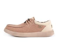 Kickback Haven Herren Slip-On Loafer im Sneaker Stil - Casual Schuhe aus Canvas mit elastischen Schnürsenkeln - Bequem und stilvoll für den Sommeralltag - Rust, EU 46