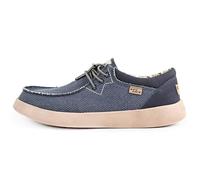 Kickback Haven Herren Slip-On Loafer im Sneaker Stil - Casual Schuhe aus Canvas mit elastischen Schnürsenkeln - Bequem und stilvoll für den Sommeralltag - Deep Navy, EU 43