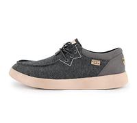 Kickback Haven Herren Slip-On Loafer im Sneaker Stil - Casual Schuhe aus Stretch-Mesh mit elastischen Schnürsenkeln - Bequem und stilvoll für den Sommeralltag - Charcoal, EU 43