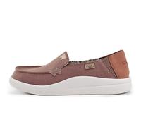 Kickback Rizzo Damen Slip-On Loafer - Leichte Casual-Schuhe aus Leinen - Wandelbares Kick-Down-Fersen-Design für einen entspannten Alltagsschuh im Sommer - Braun Rosa, EU 39