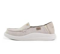 Kickback Rizzo Damen Slip-On Loafer - Leichte Casual-Schuhe aus Leinen - Wandelbares Kick-Down-Fersen-Design für einen entspannten Alltagsschuh im Sommer - Weißgrau, EU 37