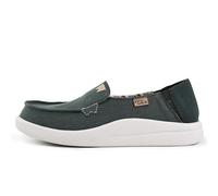 Kickback Rizzo Damen Slip-On Loafer - Leichte Casual-Schuhe aus Leinen - Wandelbares Kick-Down-Fersen-Design für einen entspannten Alltagsschuh im Sommer - Dunkelgrün, EU 41