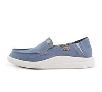 Kickback Rizzo Damen Slip-On Loafer - Leichte Casual-Schuhe aus Leinen - Wandelbares Kick-Down-Fersen-Design für einen entspannten Alltagsschuh im Sommer - Blau, EU 37