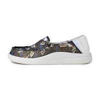 Kickback Rizzo Damen Slip-On Loafer - Leichte Casual-Schuhe aus Leinen - Wandelbares Kick-Down-Fersen-Design für einen entspannten Alltagsschuh im Sommer - Black Linen, EU 39