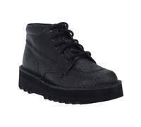 Kickers Damen Kick Hi Glitzer Leder Stacked Heel Stiefel (Schwarz) EU 40,5 / UK 7