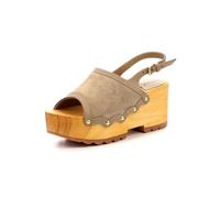KICKERS Damen Kick Wedge Wood Sandale mit Absatz, beige, 38 EU