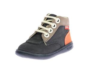 KICKERS Jungen Unisex Kinder KICKICONIC Stiefelette, Marineblau, Taupe, Orange, 19 EU