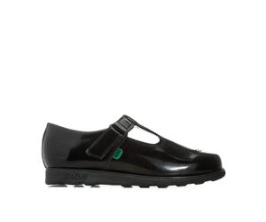 Kickers Junior Fragma T-Bar Patent Schuhe für Mädchen in Schwarz EU 23 / UK 6