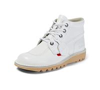 Kickers Kick Hi White Leather Boots-UK 3 / EU 36
