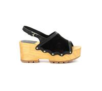 Kickers Leder-Sandaletten "Kick Wedge Wood" in Schwarz - Größe 40 | Damen Sandalen