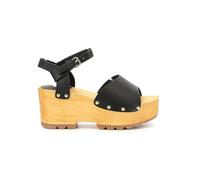 Kickers Leder-Sandaletten " Marron Brique" in Schwarz - Größe 37 | Damen Sandalen