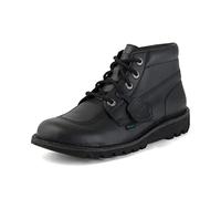 Kickers Unisex-Stiefeletten aus Leder, Alternative Kick Hi Classic, pflanzliches Material, extra bequem, zusätzliche Haltbarkeit, Premium-Qualität, Leder-Alternative, schwarz, 40 EU