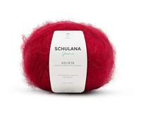 Kid Seta Mohair Wolle zum Stricken und Häkeln I 70% Super Kid Mohair & 30% Seide I 25 g/ca. 210m Dunkelrot (Rot) I Kid-Seta Garn für Schals, Spitzenschals, leichte Cardigans und Mützen