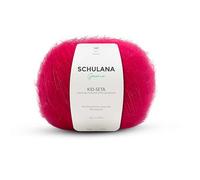 Kid Seta Mohair Wolle zum Stricken und Häkeln I 70% Super Kid Mohair & 30% Seide I 25 g/ca. 210m Framboise (Rosa, Rot) I Kid-Seta Garn für Schals, Spitzenschals, leichte Cardigans und Mützen