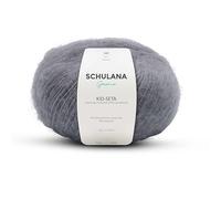 Kid Seta Mohair Wolle zum Stricken und Häkeln I 70% Super Kid Mohair & 30% Seide I 25 g/ca. 210m Mittelgrau (Grau, Silber) I Kid-Seta Garn für Schals, Spitzenschals, leichte Cardigans und Mützen