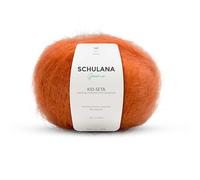 Kid Seta Mohair Wolle zum Stricken und Häkeln I 70% Super Kid Mohair & 30% Seide I 25 g/ca. 210m Nektarine (Orange, Pfirsich) I Kid-Seta Garn für Schals, Spitzenschals, leichte Cardigans und Mützen