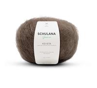Kid Seta Mohair Wolle zum Stricken und Häkeln I 70% Super Kid Mohair & 30% Seide I 25 g/ca. 210m Schlamm (Braun) I Kid-Seta Garn für Schals, Spitzenschals, leichte Cardigans und Mützen