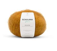 Kid Seta Mohair Wolle zum Stricken und Häkeln I 70% Super Kid Mohair & 30% Seide I 25 g/ca. 210m Senf (Gelb) I Kid-Seta Garn für Schals, Spitzenschals, leichte Cardigans und Mützen