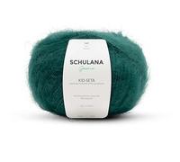 Kid Seta Mohair Wolle zum Stricken und Häkeln I 70% Super Kid Mohair & 30% Seide I 25 g/ca. 210m Tannengrün (Grün, Waldgrün) I Kid-Seta Garn für Schals, Spitzenschals, leichte Cardigans und Mützen