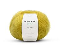 Kid Seta Mohair Wolle zum Stricken und Häkeln I 70% Super Kid Mohair & 30% Seide I 25 g/ca. 210m Zitrone (Gelb) I Kid-Seta Garn für Schals, Spitzenschals, leichte Cardigans und Mützen