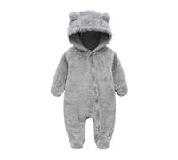 KIDDLETOWN Baby Overall Winter Fleece Strampler Baby Schneeanzüge mit Kapuze Neugeborenes Bär Schneeanzug Junge und Mädchen Einteiliger Anzug für 0-12 Monate