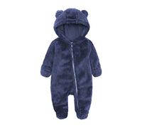 KIDDLETOWN Baby Overall Winter Fleece Strampler Baby Schneeanzüge mit Kapuze Neugeborenes Bär Schneeanzug Junge und Mädchen Einteiliger Anzug für 0-12 Monate