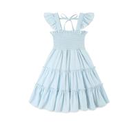 KIDDLETOWN Mädchen Kleider, Baby Mädchen Kleid, Sommer Kinderkleid Prinzessinenkleid Festlicheskleid, Rüschen-Träger Kinder Kleider Polyester+Baumwolle Futter Blumenmädchenkleide für 5-6 Jahre