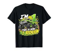 Kids 1st Birthday Monster Truck 1 Yrs Old Boy Theme Party T-Shirt