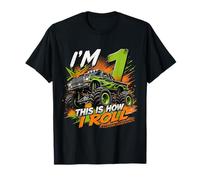 Kids 1st Birthday Monster Truck 1 Yrs Old Boy Theme Party T-Shirt